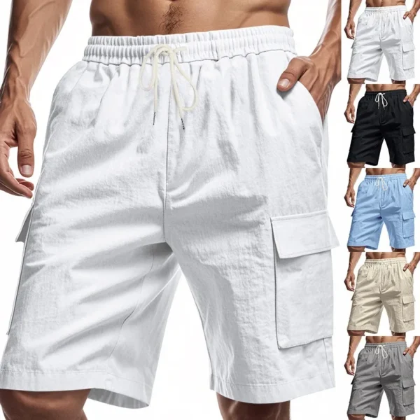 New Summer Shorts Classic Solid Color Fitness Shorts Men's Gym Basketball Sports Casual Shorts Beach Pants
