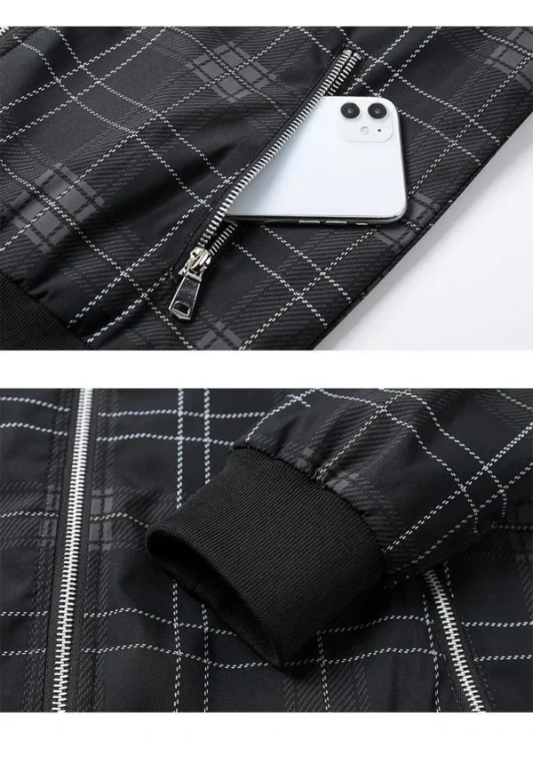 Baseball Jackets Men Autumn Striped Stand Colar Fashion Casual Man Coats High Streetwear Outweat Hip Hop Bomber Jacket - Image 6