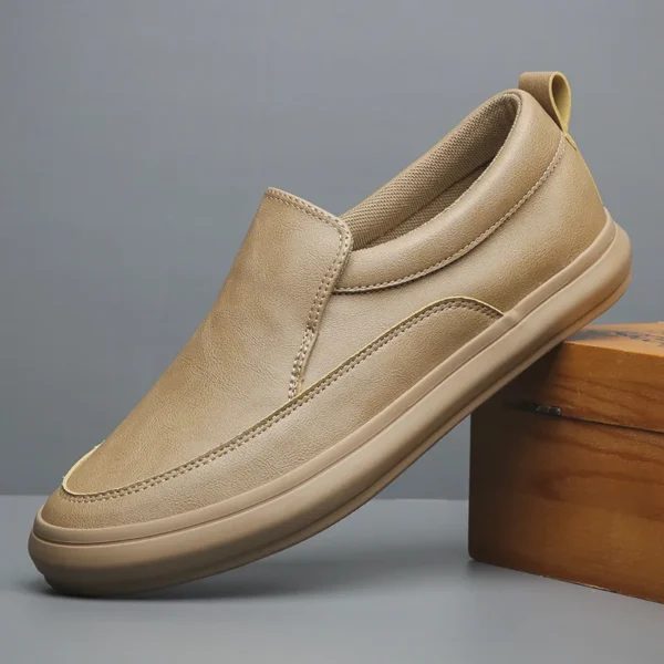 New PU Leather Shoes Brand Autumn Men Casual Shoes Handmade Loafers Comfy Moccasins Breathable Slip on Board Flats Sneakers - Image 3