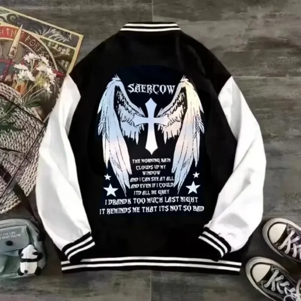 Spring Autumn Jacket Men Baseball Jersey Varsity Jacket Loose Sweatshirt Print Hip Hop Streetwear Student Teen Trend Casual Wear - Image 2
