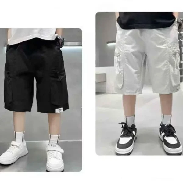 Boys Short Pants Mens Cargo Shorts Teens Loose Trousers with Pocket Outerwear 2025 Summer Children Football Clothes Casual - Image 2