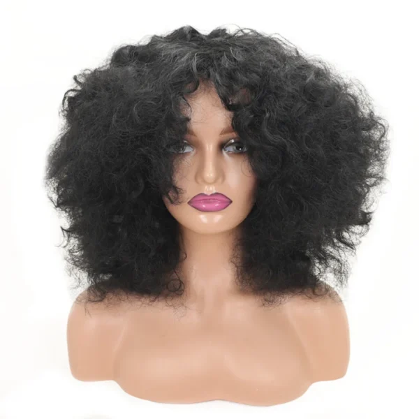 Medium Long Fluffy Curly Orange Red Cosplay Synthetic Hair Extension Women Costume Pink Party Wigs Afro Kinky Curly on Promotion - Image 3