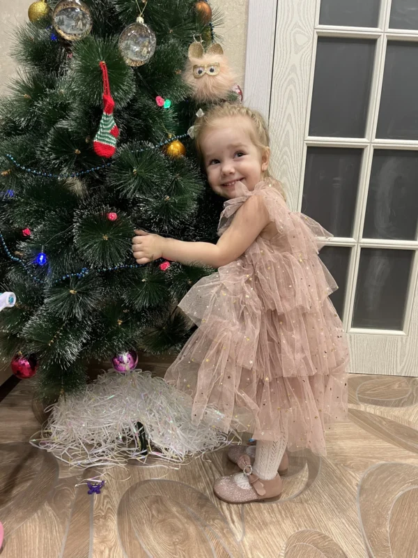 Ruffles Sequin Girls Red Christmas Dress 3 to 8 Years Elegant Kids Birthday Party Princess Dress Baby Girl Red New Year Costumes - Image 4