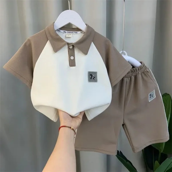 Boys Polo Shirt Set 2025 Fashion Children Outfits Summer Sports Clothing Baby Handsome 2pc Suits - Image 3