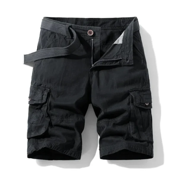 2026 summer new thin casual pants multi-pocket cargo shorts 100 straight leg loose five quarter men - Image 6