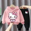 hello kitty Hoodies Sets girls outfit set 4-14 Years baby girl clothes Girls Clothing Tops Pants Suits sports Suits Hoodies