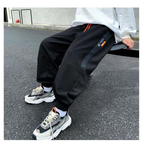Boys Casual Pants New Loose Fit Joggers Spring Autumn Trousers Kids Sportswear Teen Boys Elastic Waist Comfortable Long Pants - Image 3