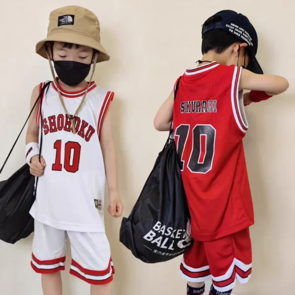 Boys Girls Clothes Anime Shohoku School Basketball Team Cosplay Costume Tops Shirt Sport Wear Sets Child Jersey Suits Teen 2-12T