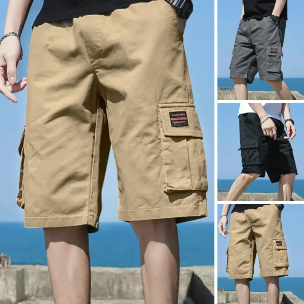 Men Shorts Breathable Men's Cargo Shorts with Multi Pockets Elastic Waist Deep Crotch Casual Streetwear for Summer Sports Men