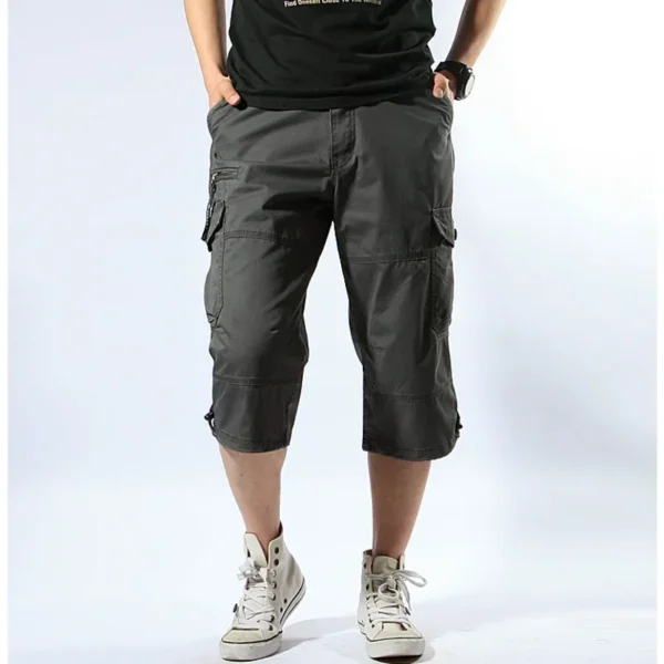 Long Length Cargo Shorts Men Summer Multi-Pocket Casual Cotton Elastic Capri Pants Men Military Tactical Short Hot Breeches 5XL - Image 4