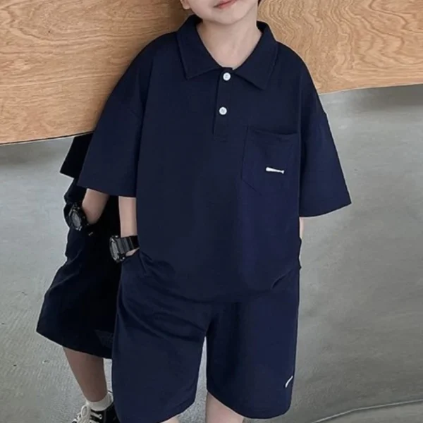 Kids' Polo Shirt T-shirt for A Boy Kid Costume 2025 Clothes Boutique Clothing 8 10 Year Old Junior Top Bottom Shorts Tees Set - Image 2
