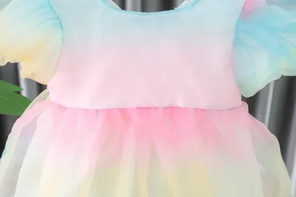Toddler Dress Puff Sleeves Girl Bow Dress Birthday Party Sweet Lovely Baby Ballet Evening Wedding Flower Girl Princess Dresses - Image 3