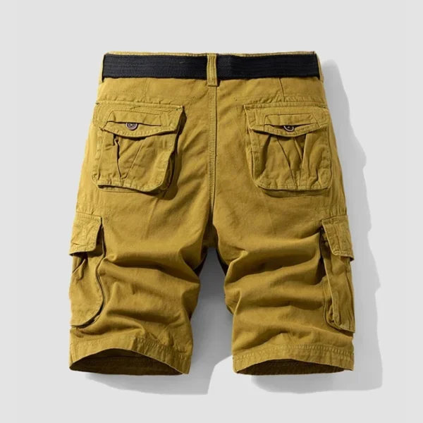 2026 summer new thin casual pants multi-pocket cargo shorts 100 straight leg loose five quarter men - Image 2