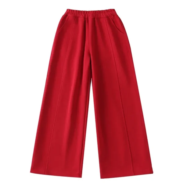 Girls Sweatpants 2025 Spring/Autumn Trendy Casual Straight Wide-Leg Pants for Kids Daily Wear School Teens Children Sweatpants - Image 6