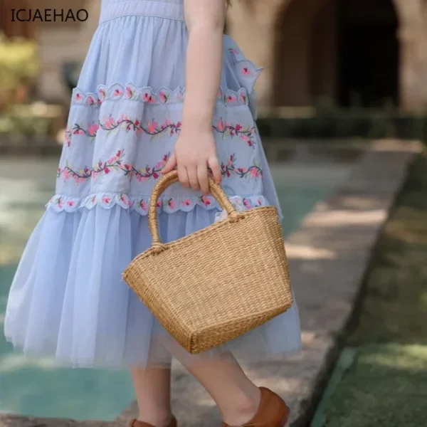 2025 Vintage Baby Girl Dresses Sleeveless O-Neck Palace Style Princess Embroidery Floral Embroidery Matching Newborn for Eid - Image 4