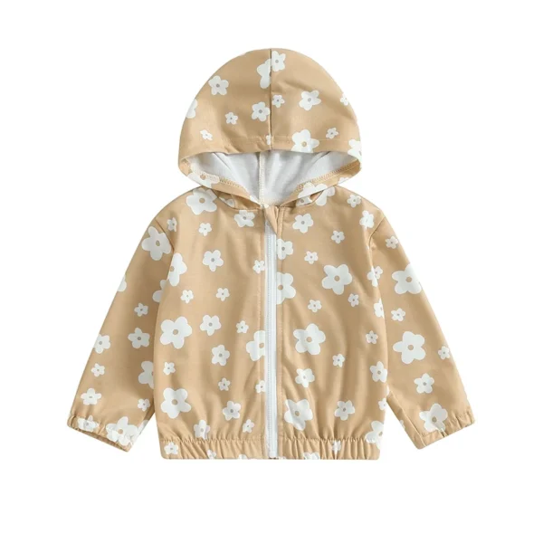 2023-06-11 Lioraitiin 0-24M Infant Baby Girls Hoodie Long Sleeve Hooded Flower Print Zip-up Sweatshirt Fall Jacket - Image 6