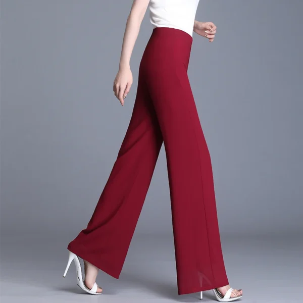 2023 Summer Chiffon Wide Leg Pants Women Vintage High Waist Black Pants Casual Long Trousers Women Loose Korean Pants - Image 3