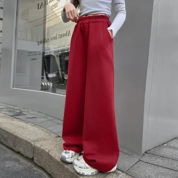 Girls Sweatpants 2025 Spring/Autumn Trendy Casual Straight Wide-Leg Pants for Kids Daily Wear School Teens Children Sweatpants - Image 3