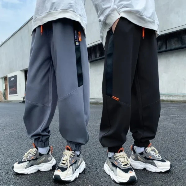 Boys Casual Pants New Loose Fit Joggers Spring Autumn Trousers Kids Sportswear Teen Boys Elastic Waist Comfortable Long Pants