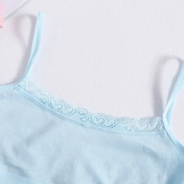 Girls Thin Strap Solid Color Underwear Top Student Girl Underwear Summer Vest-style Small Sling Bra Teens Training New Dropship - Image 3