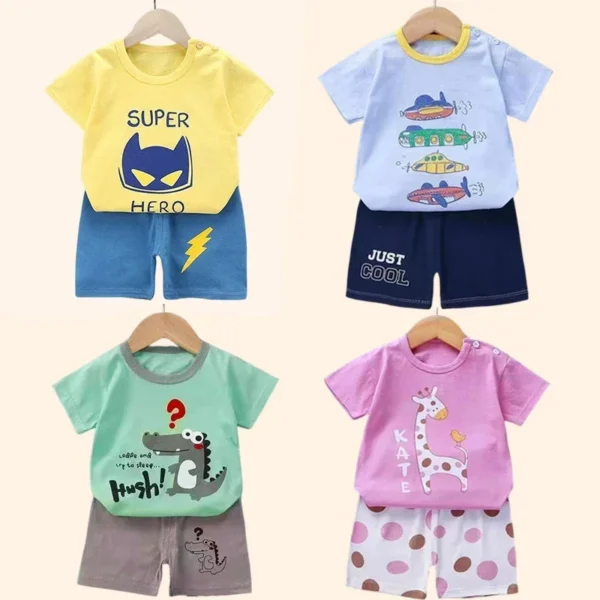 2PCS Children's Sets mother Kids Clothes Boys Girl T-shirt Shorts Summer Cotton Short sleeve Baby Children Clothing Toddler Suit - Image 5