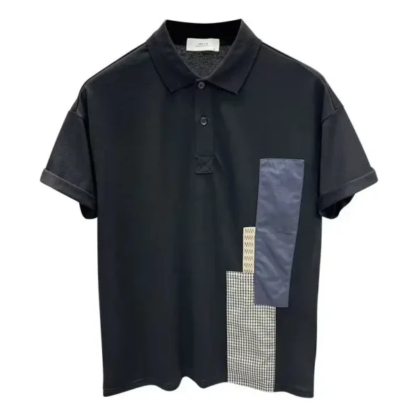 With Collar T Shirt for Men Black White Heather Plain Man Polo Shirts Basic New in Tops & Tees Cheap Clothes Top Kpop Wholesale