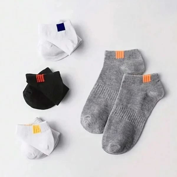 5 Pairs Low Tube Men Sport Socks Set Breathable Fashion And Well-matched Casual Socks For Men Spring And Summer Wear - Image 2