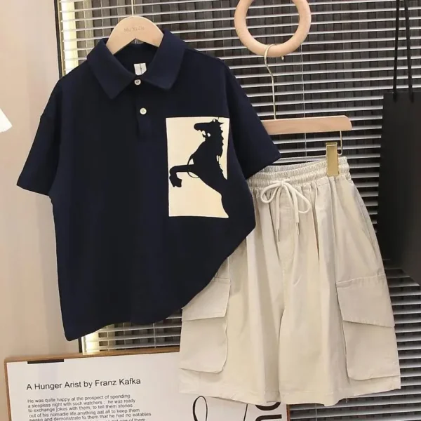 Summer Polo Shirt Set for Boy Boys' Clothes Outdoor Children Clothing 2025 Children's Sets 4 Years Kid Costume From Old 8 12 Top