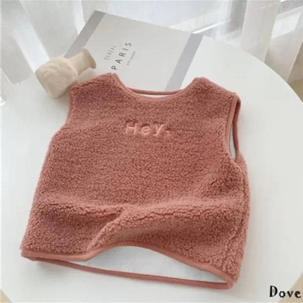 Autumn Winter Baby Lamb Wool Warm Waistcoat Girls Boys Plush Vest pullover Double Layer Child Warm Fashion Warm Coat - Image 3
