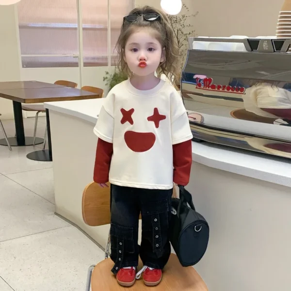 Girly Heart Ins Children Long Sleeve Hoodie Pants Set Spring Autumn 2025 Cute Fashion Shirt Clothing Tops Gifts for Kids - Image 6