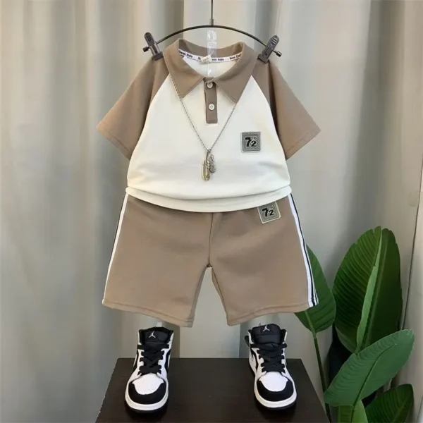 Boys Polo Shirt Set 2025 Fashion Children Outfits Summer Sports Clothing Baby Handsome 2pc Suits - Image 4