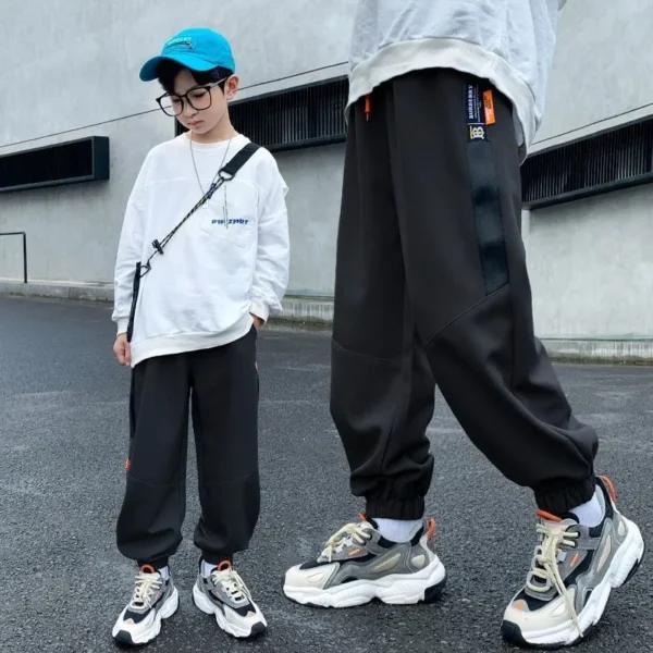 Boys Casual Pants New Loose Fit Joggers Spring Autumn Trousers Kids Sportswear Teen Boys Elastic Waist Comfortable Long Pants - Image 2