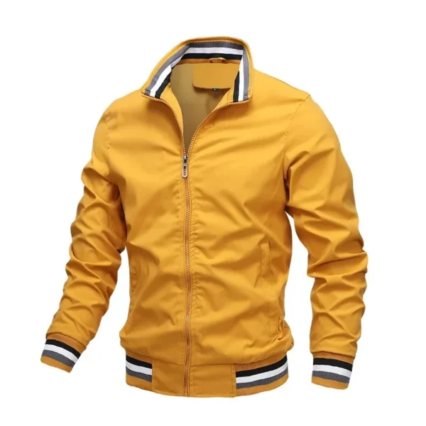 2025 Spring and Autumn men's stand collar casual zipper jacket Outdoor sports coat Men's trench jacket waterproof bomber - Image 5
