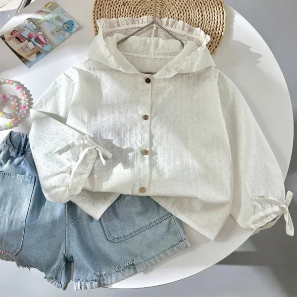 Girls Summer Thin Sun-protective Jacket Baby Breathable Hooded Cute Lace Floral Lightweight Coat Jackets Toddler Casual Clothing - Image 5