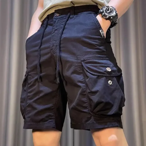 Short Pants for Men Button Baggy Solid Loose Mens Cargo Shorts Wide Luxury Elegant Clothing Beautiful Strech Popular Homme Y2k - Image 2