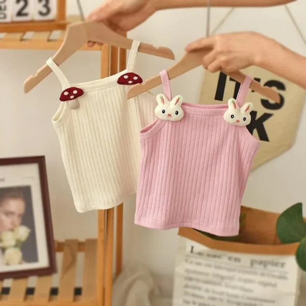 Baby Girl Suspender Summer Wear Foreign Style Korean Children's Clothing Children's Baby Versatile Top Girls Short Small Vest
