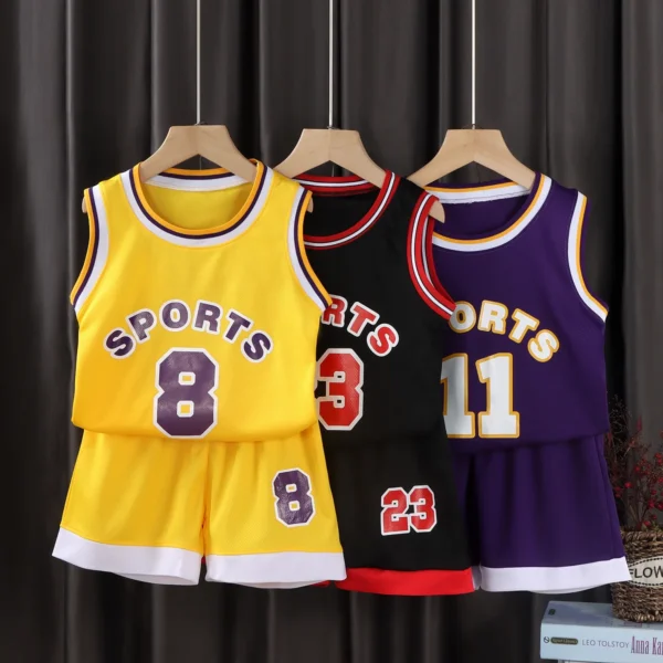 2025 Summer baby BOY girl Basketball teens ball Clothes T-Shirt camisole top and bottom Short pants child tracksuits 12 8 9 year - Image 6