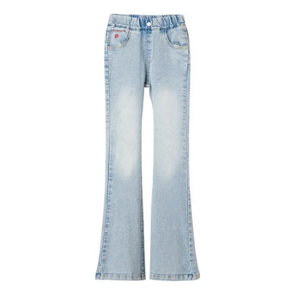 Fashion Jeans for Girls with Heart pocket New Arrvial Kids Vintage Tight Denim Flare Pants Spring Autumn Teenage Slim Trousers - Image 6