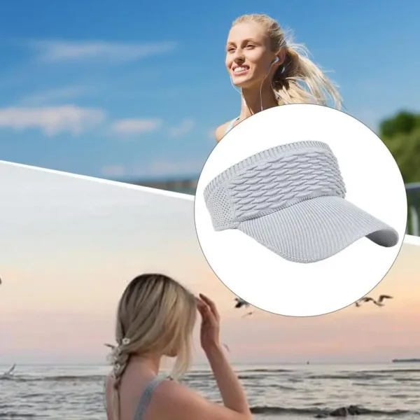 Beach Sun Hat Sport Headgear Foldable Women Sun Visors Exercise Headgear Fashionable Running Visor For Daily Wear Hiking Walking - Image 5