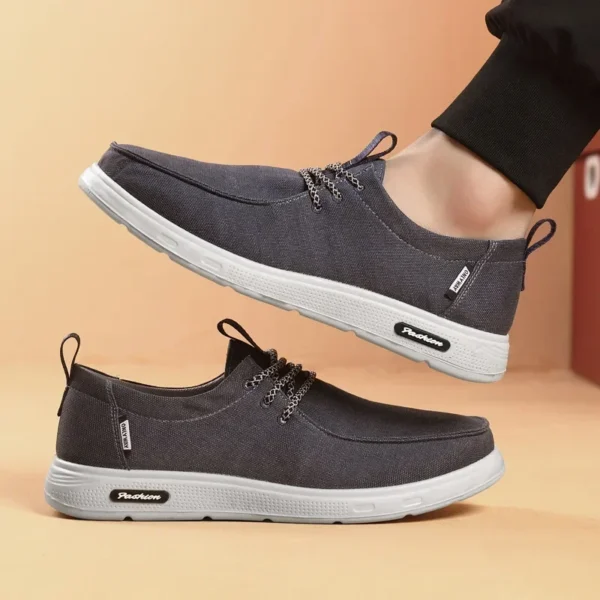 2025Men's Canvas Lightweight Shoes Fashion Breathable Mesh Sports Shoes Casual Men Vulcanized Shoes Classic Slip on Flat Loafer - Image 5