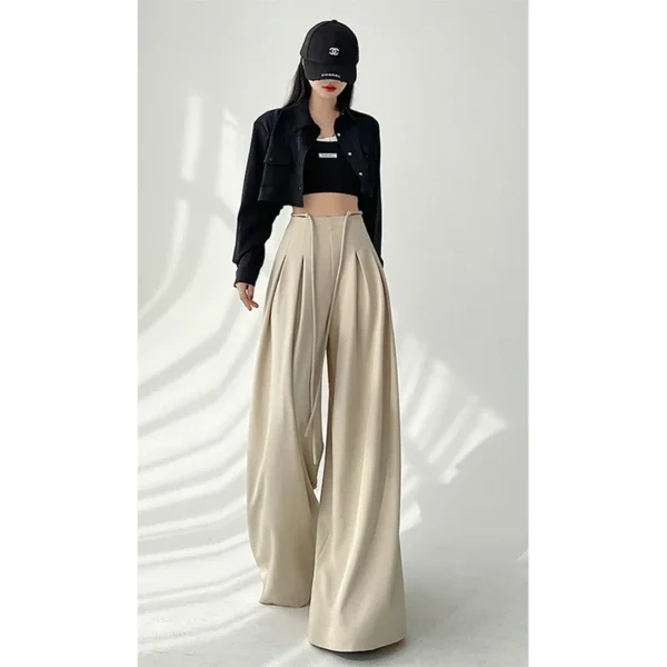 MEXZT Streetwear Wide Leg Pants Women Korean Black High Waist Suit Pants Summer Fashion Elegant Lace Up Straight Trousers New - Image 2