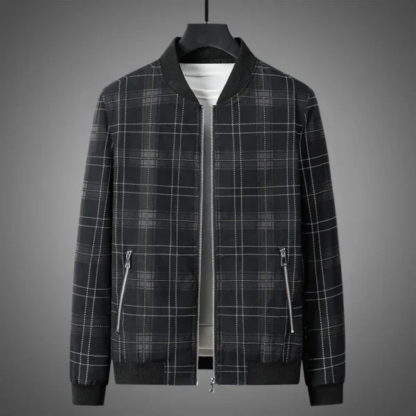 Baseball Jackets Men Autumn Striped Stand Colar Fashion Casual Man Coats High Streetwear Outweat Hip Hop Bomber Jacket - Image 2