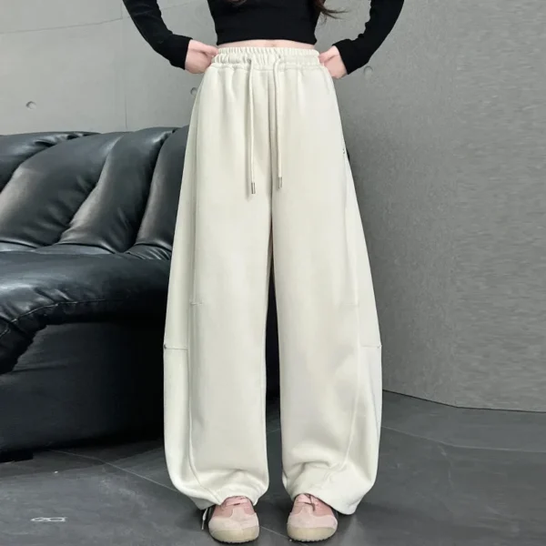 Teen School Girls Wide-Leg Sweatpants Dopamine Casual Joggers Arc Pants for Kids Trendy Banana-Cut Sporty Chic Trousers Age 5-14 - Image 6