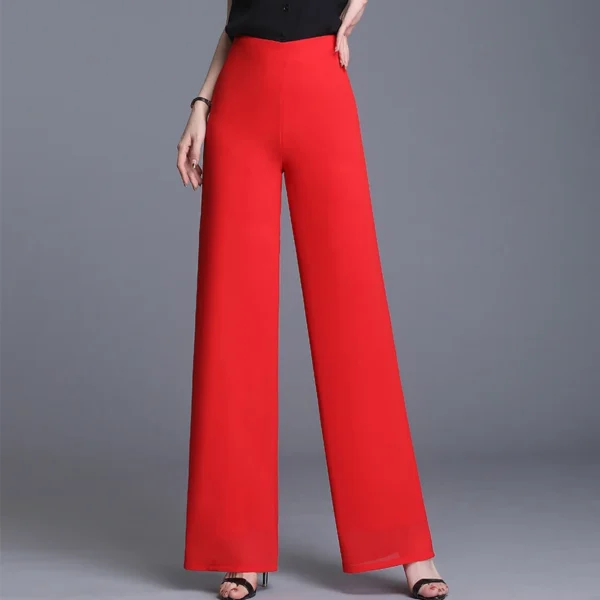 2023 Summer Chiffon Wide Leg Pants Women Vintage High Waist Black Pants Casual Long Trousers Women Loose Korean Pants - Image 5