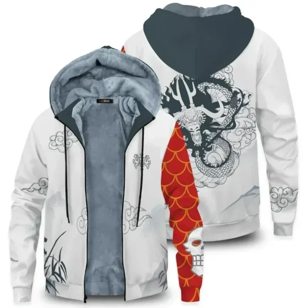 Velvet Thick Warm Winter Oversized One Piece Anime Hoodie Coat Zip Up Sweatshirt Winter Top Plus Size Boy Girl Coat Plush Jacket - Image 3