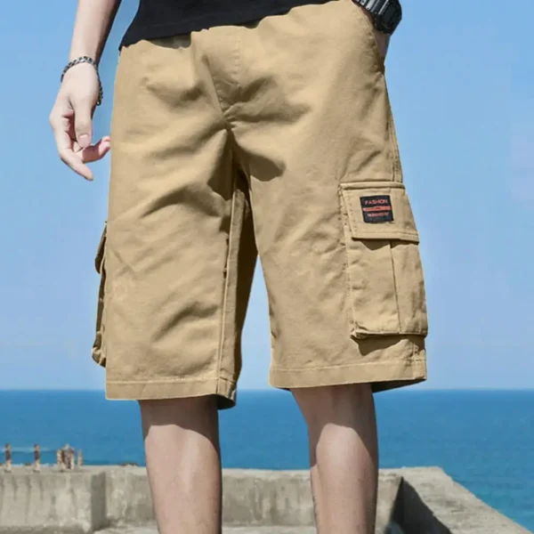 Men Shorts Breathable Men's Cargo Shorts with Multi Pockets Elastic Waist Deep Crotch Casual Streetwear for Summer Sports Men - Image 3