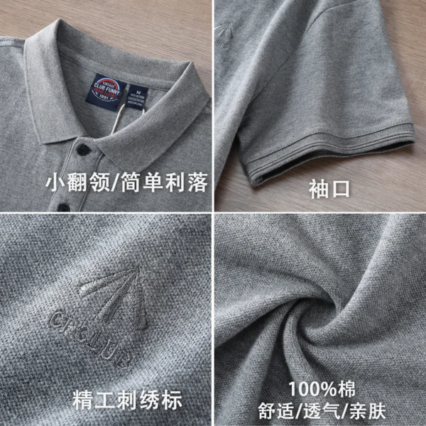 2025 Summer New American Retro Knitted Letter Embroidery Polo Shirt Men's Fashion Washed Short Sleeve Lapel Youth Casual T-shirt - Image 4