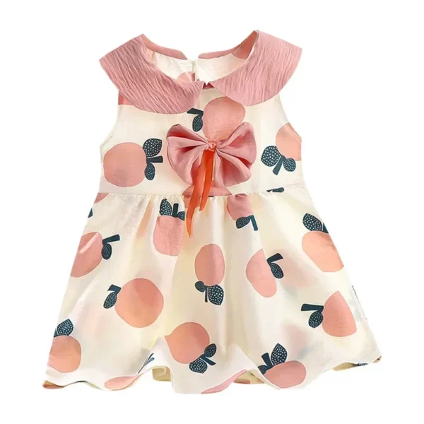 New 2025 Girls Summer Thin Dress Baby Cute Bowkont Cartoon Flower Print Sleeveless Princess A-line Dresses Sundress Clothing - Image 6