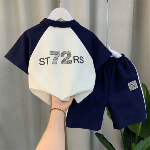 Boys Polo Shirt Set 2025 Fashion Children Outfits Summer Sports Clothing Baby Handsome 2pc Suits - Image 2