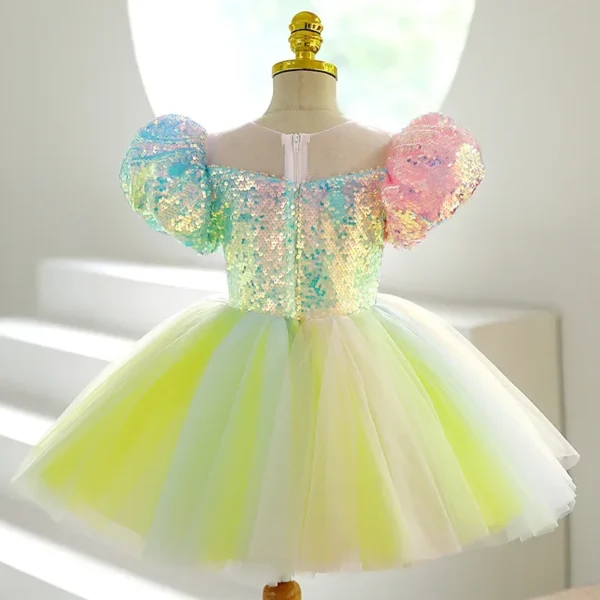 Baby Girl First Birthday Party Dress Multicolour Kids Tutu Ball Gowns Luxury Sequin Evening Dresses Formal Robe Children Vestido - Image 5